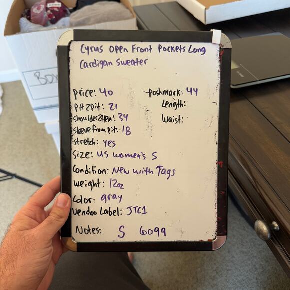 Cyrus Open Front Pockets Long Cardigan Sweater US Women's S - Picture 9 of 9